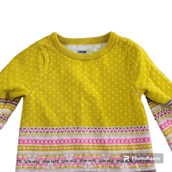 Girls OSHKOSH sweater dress size 3T pink yellow - Picture 2 of 7